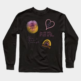 Set of Inspirational affirmation Stickers Long Sleeve T-Shirt